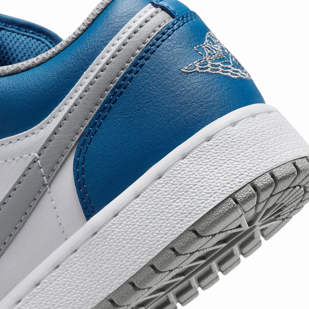 Air Jordan 1 Low GS True Blue Cement Grey White Basketball Shoes