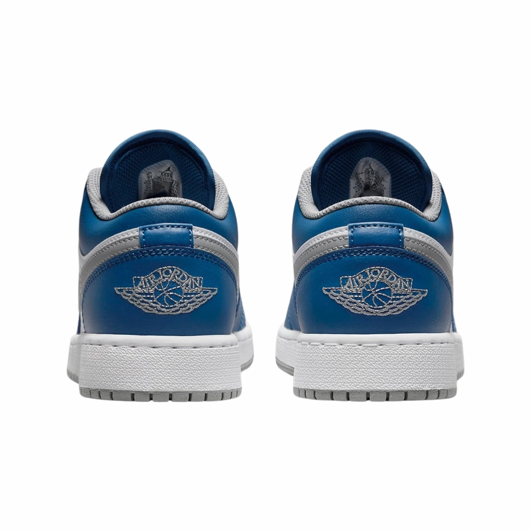Air Jordan 1 Low GS True Blue Cement Grey White Basketball Shoes