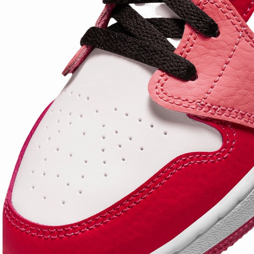 Air Jordan 1 Low GS White Pinksicle Pink Red White Basketball Shoes