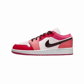 Air Jordan 1 Low GS White Pinksicle Pink Red White Air Jordan basketball shoes with classic look