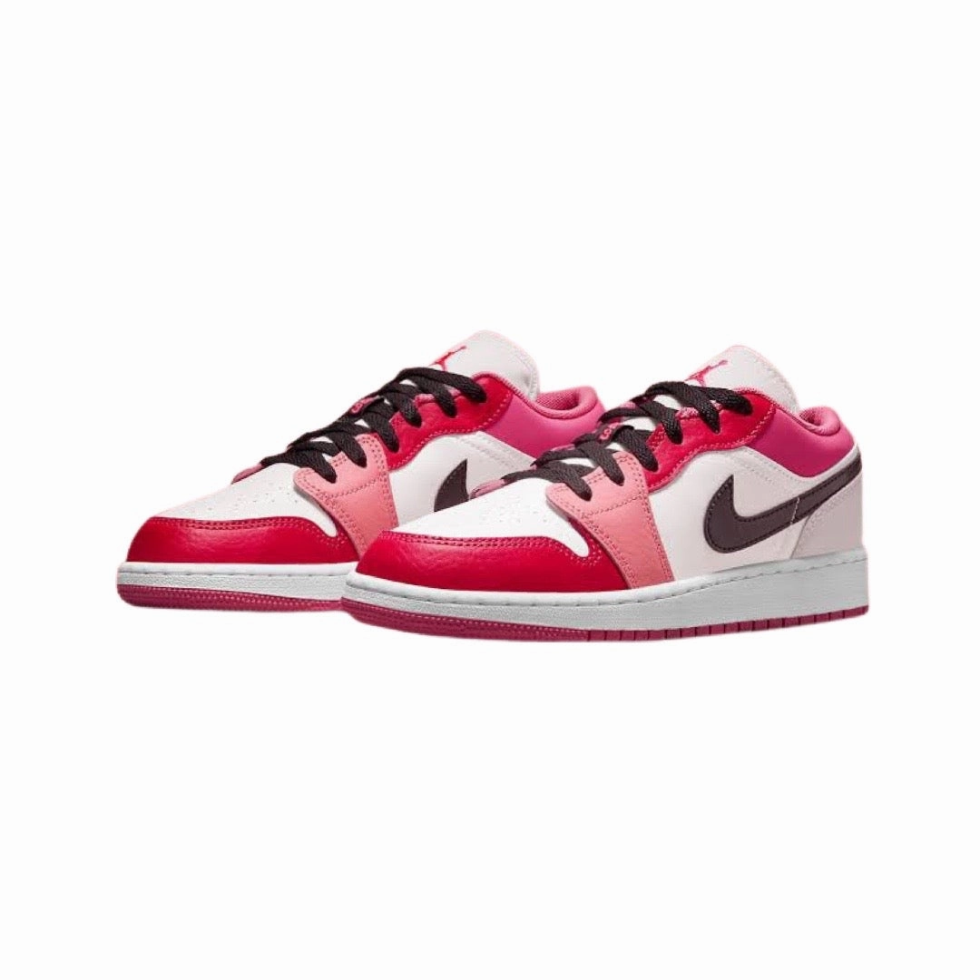 Air Jordan 1 Low GS White Pinksicle Pink Red White Basketball Shoes