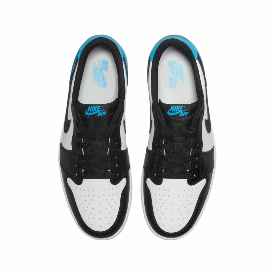 Air Jordan 1 Low OG White Dark Powder Blue Black Basketball Shoes