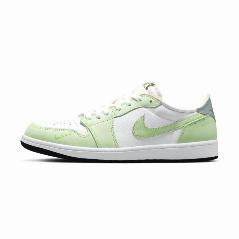 Air Jordan 1 Low OG White Ghost Green Black Retro Sneakers
