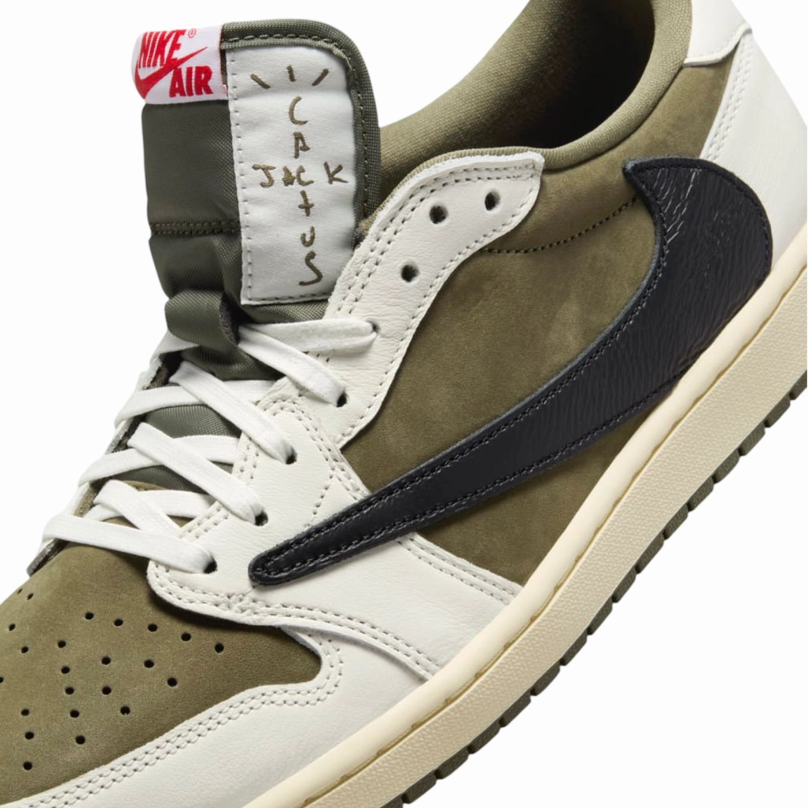 Air Jordan 1 Low OG x Travis Scott Medium Olive Black White Basketball Shoes