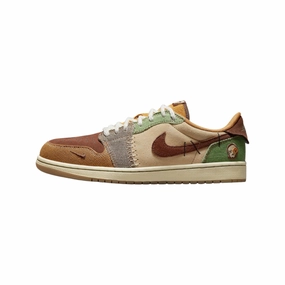 Air Jordan 1 Low OG Zion Williamson Voodoo Flax Muslin Fuana Brown Air Jordan basketball shoes with classic look