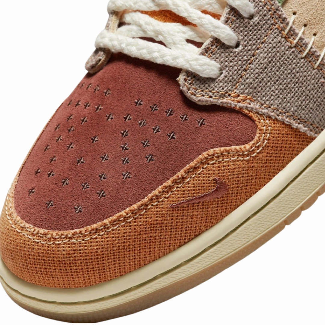 Air Jordan 1 Low OG Zion Williamson Voodoo Flax Muslin Fuana Brown Basketball Shoes