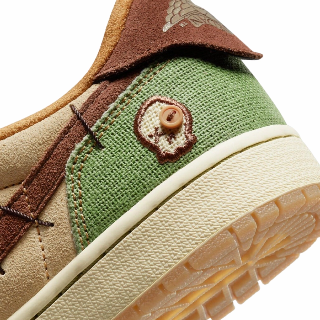 Air Jordan 1 Low OG Zion Williamson Voodoo Flax Muslin Fuana Brown Basketball Shoes