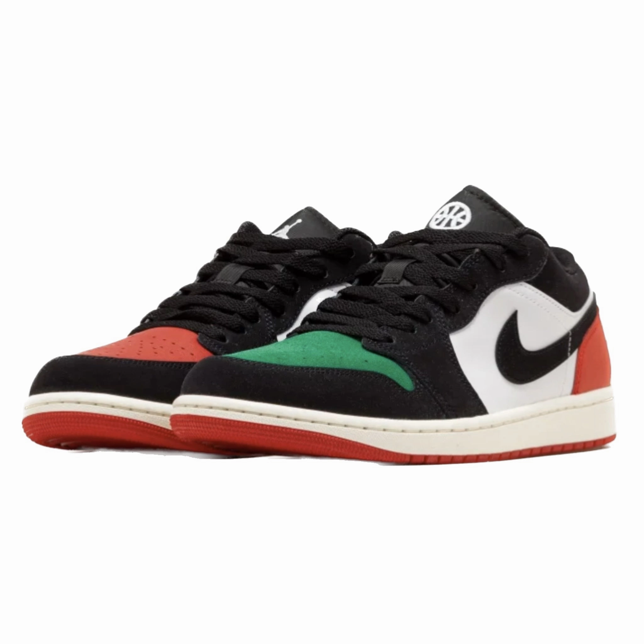 Air Jordan 1 Low Quai 54 White Black University Red Classic Green Sail Basketball Shoes