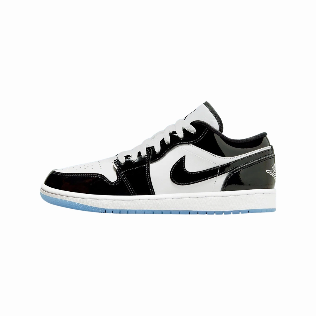 Air Jordan 1 Low SE Concord Patent Black White Basketball Shoes