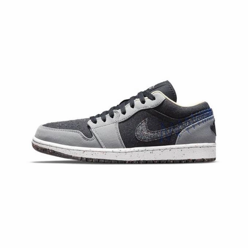 Air Jordan 1 Low SE Crater Black Grey Retro Sneakers
