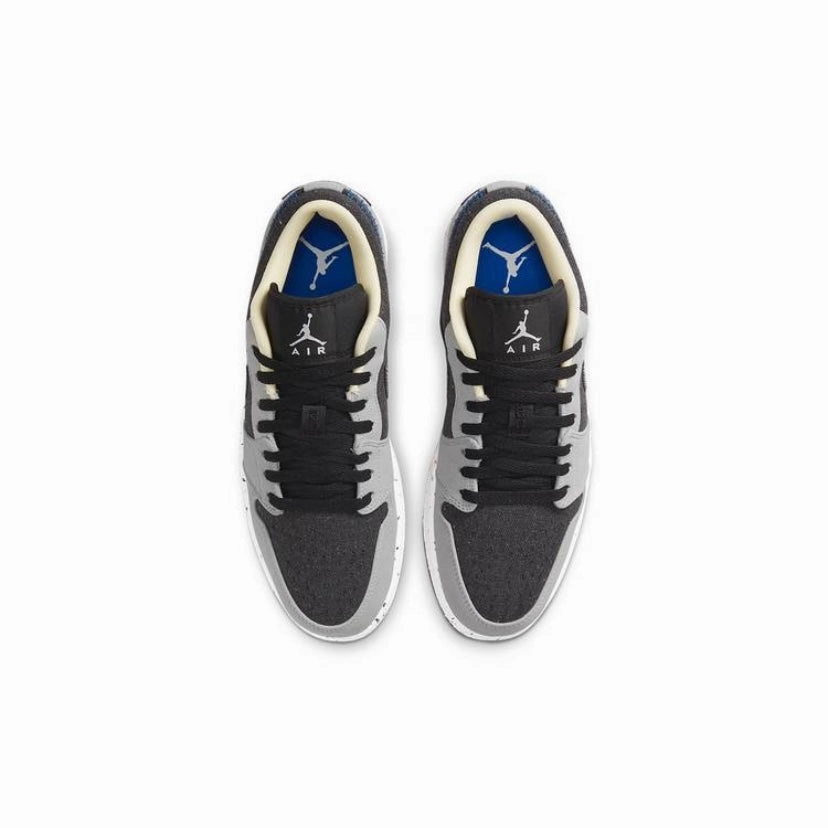 Air Jordan 1 Low SE Crater Black Grey Retro Sneakers