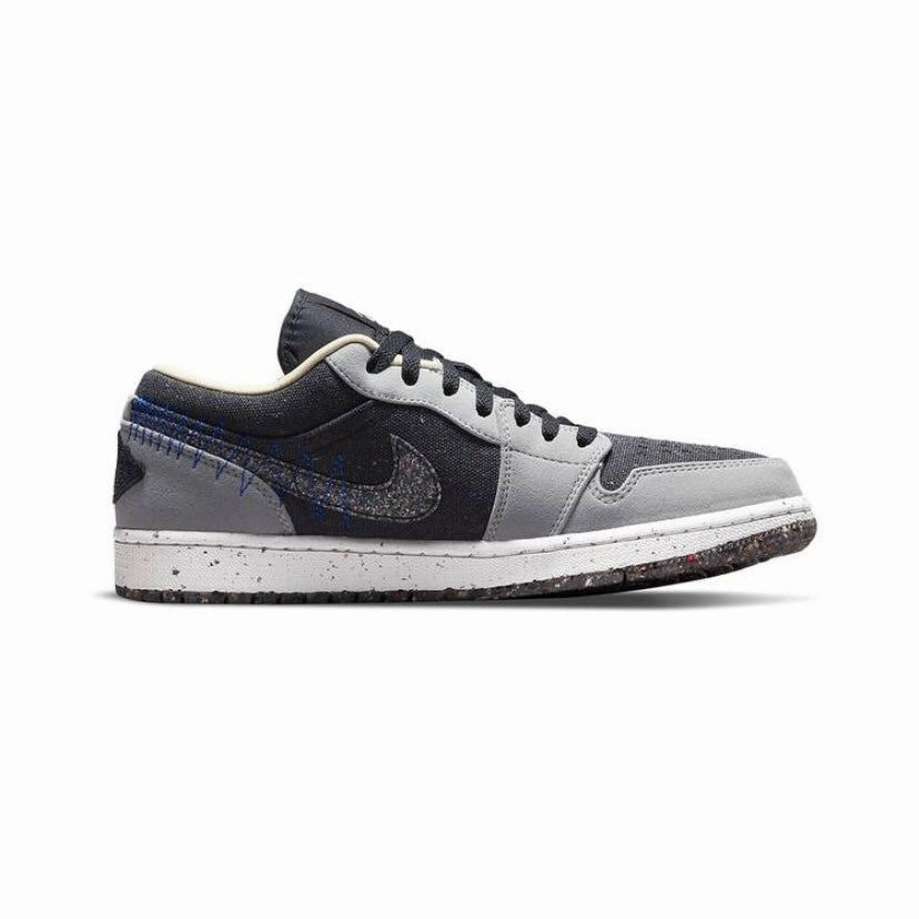 Air Jordan 1 Low SE Crater Black Grey Retro Sneakers