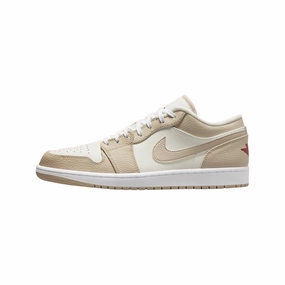 Air Jordan 1 Low SE Heavy Tan Leather Sail Rattan University Red Air Jordan basketball shoes with classic look