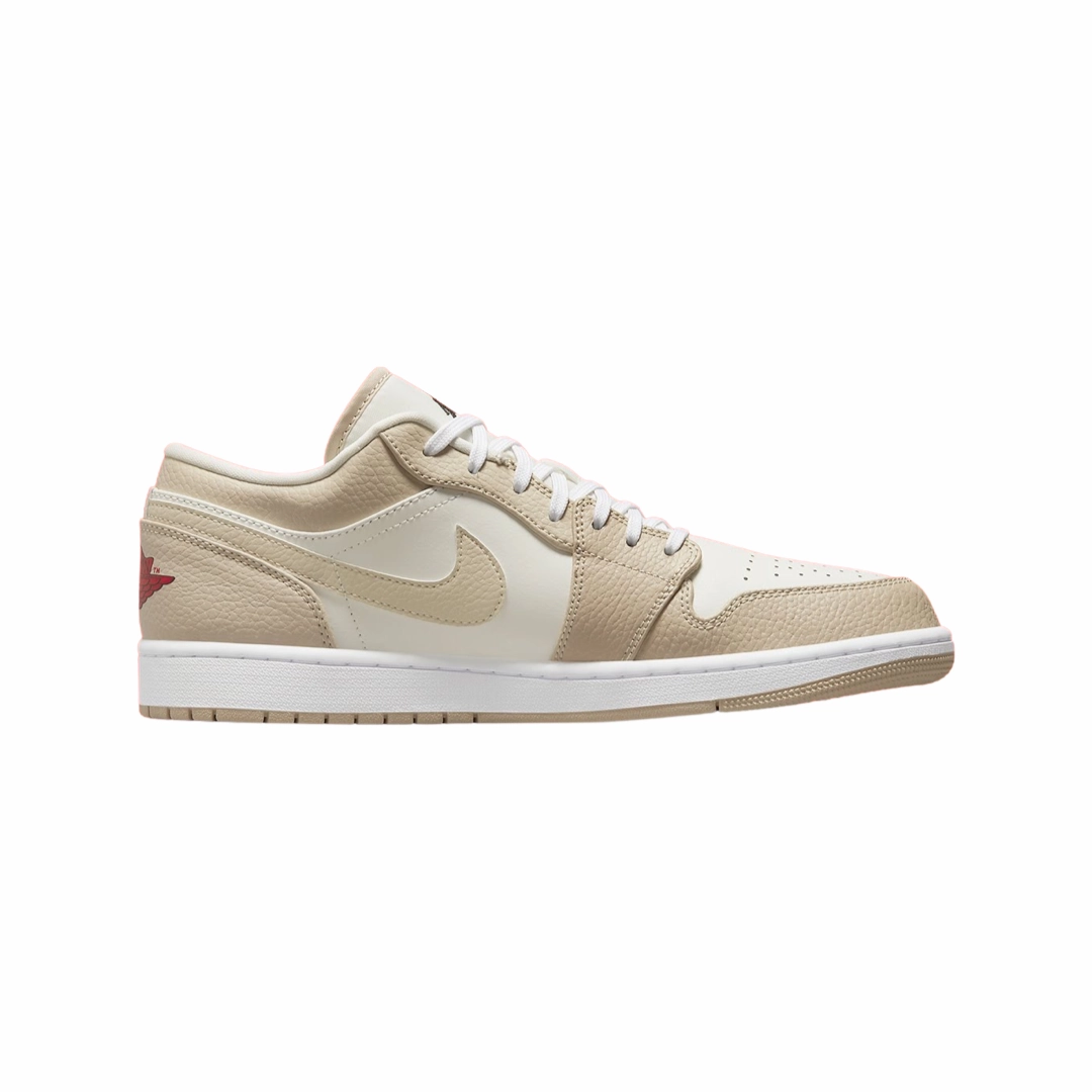 Air Jordan 1 Low SE Heavy Tan Leather Sail Rattan University Red Basketball Shoes