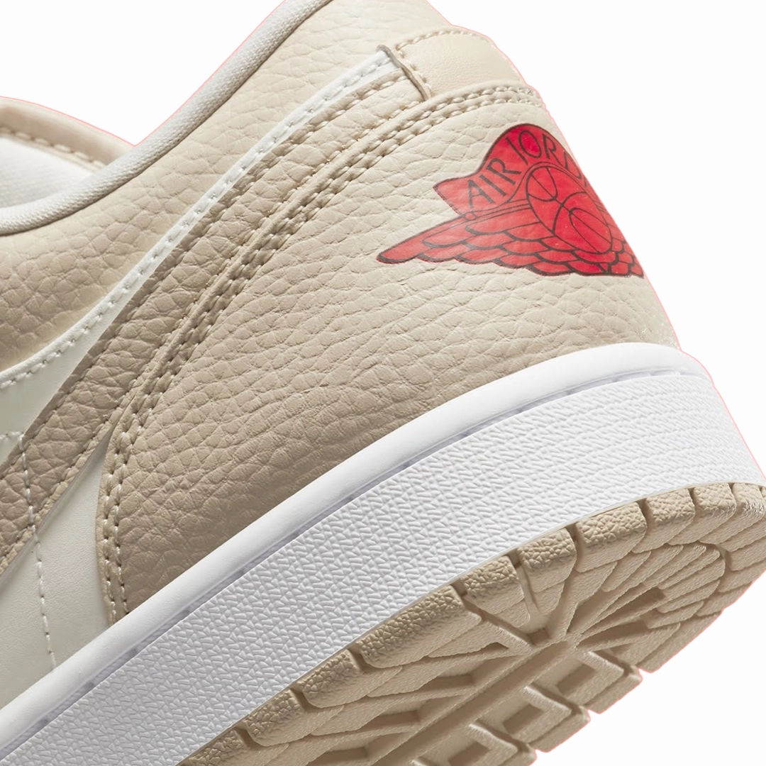 Air Jordan 1 Low SE Heavy Tan Leather Sail Rattan University Red Basketball Shoes