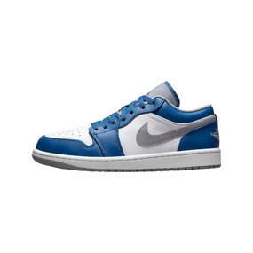 Air Jordan 1 Low True Blue Cement Grey White Air Jordan basketball shoes with classic look