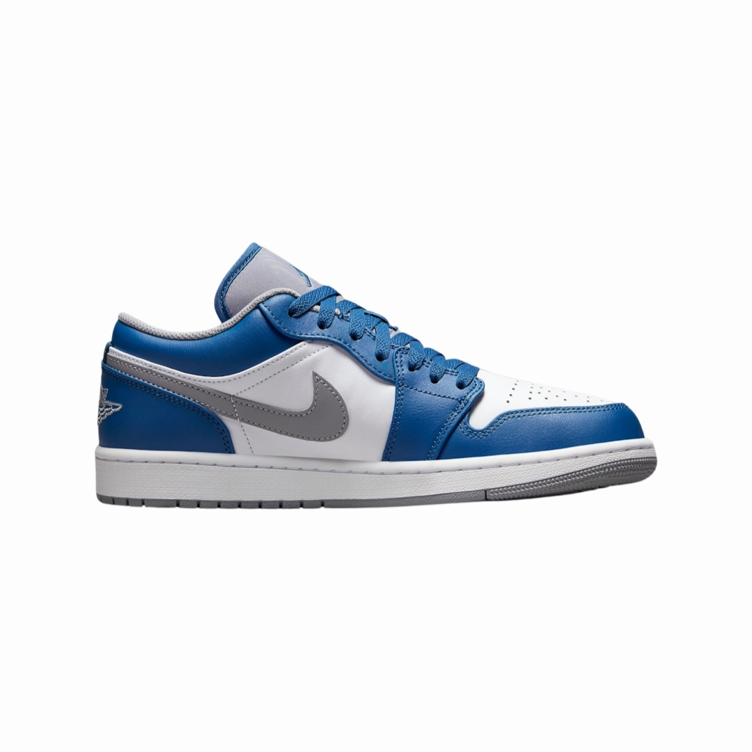 Air Jordan 1 Low True Blue Cement Grey White Basketball Shoes