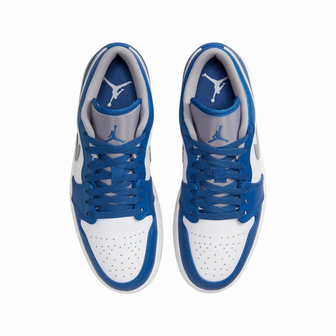 Air Jordan 1 Low True Blue Cement Grey White Basketball Shoes