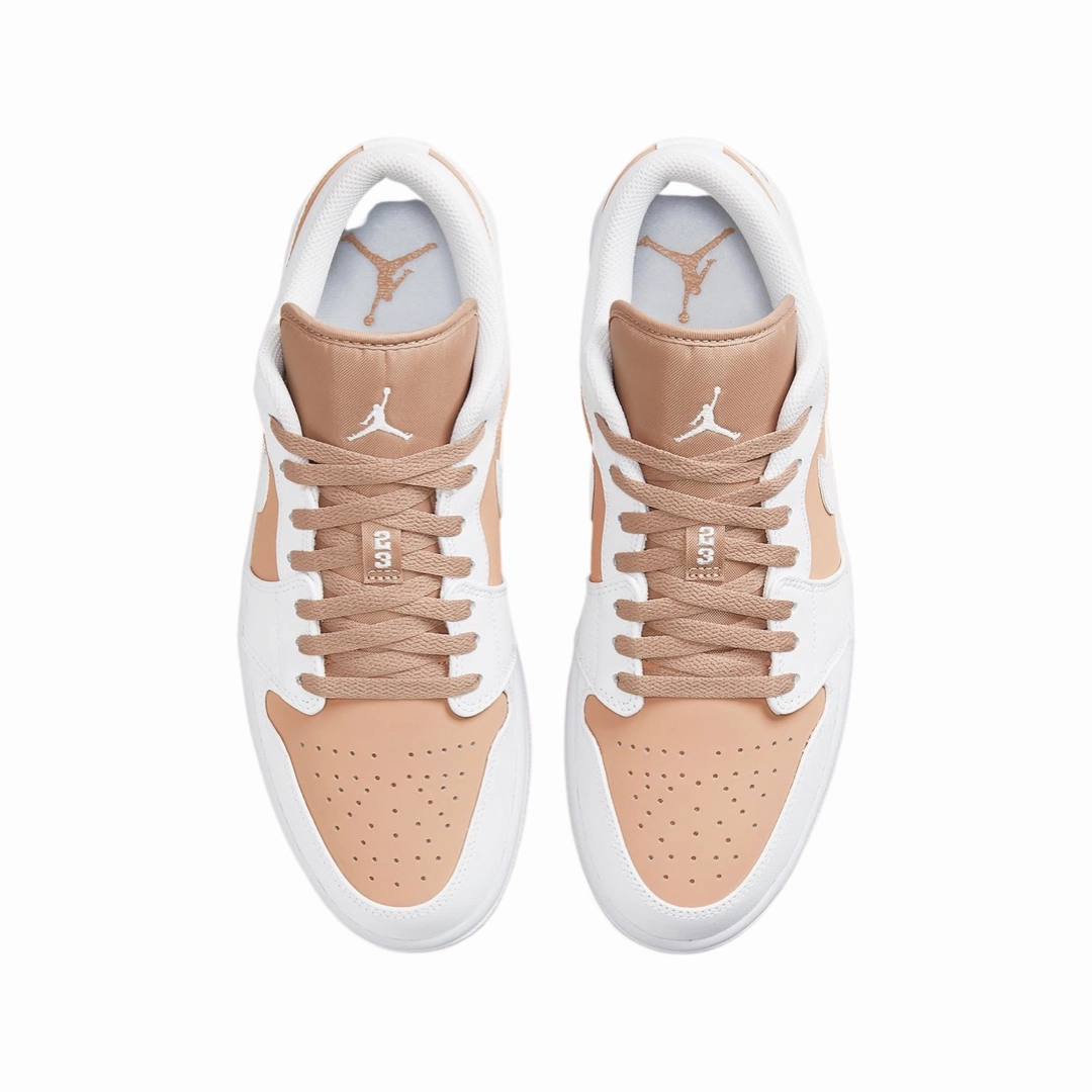 Air Jordan 1 Low White Hemp Gum Yellow Basketball Shoes