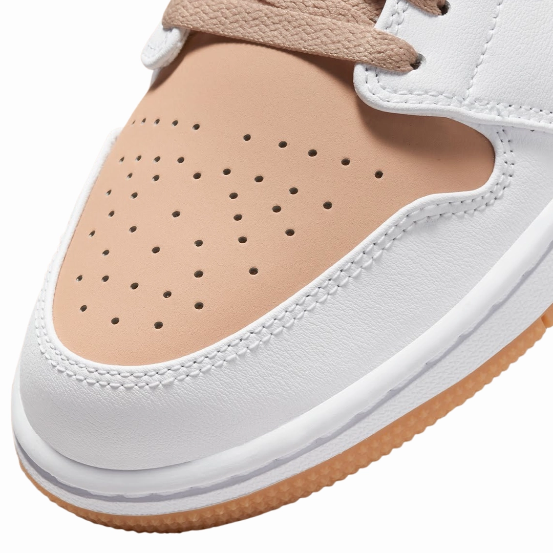 Air Jordan 1 Low White Hemp Gum Yellow Basketball Shoes