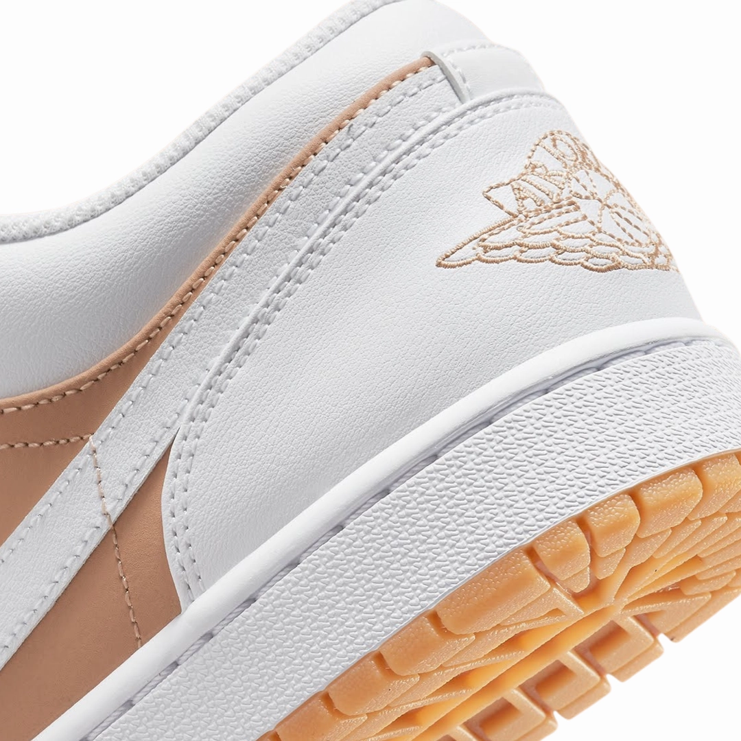 Air Jordan 1 Low White Hemp Gum Yellow Basketball Shoes