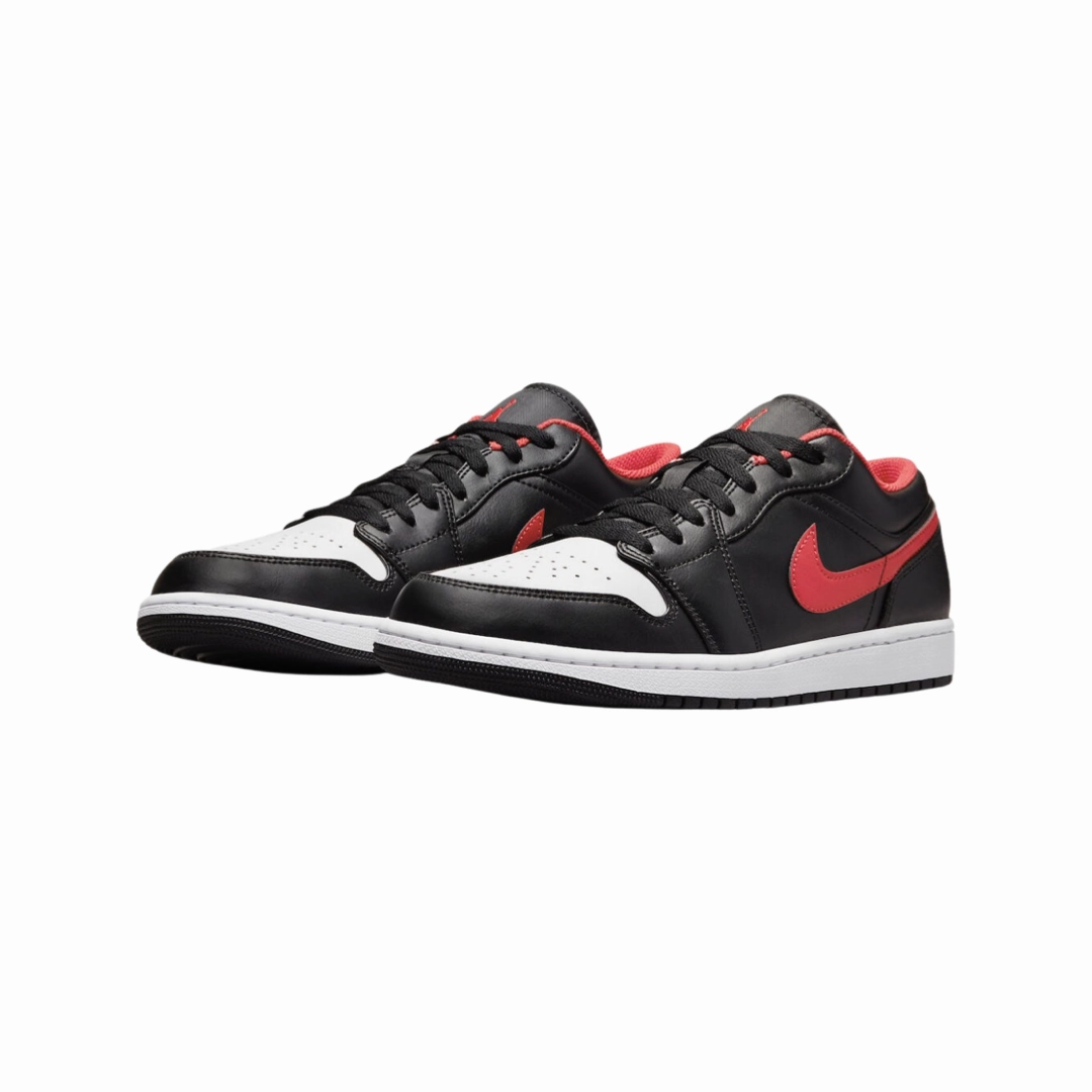 Air Jordan 1 Low White Toe Black Fire Red White Basketball Shoes