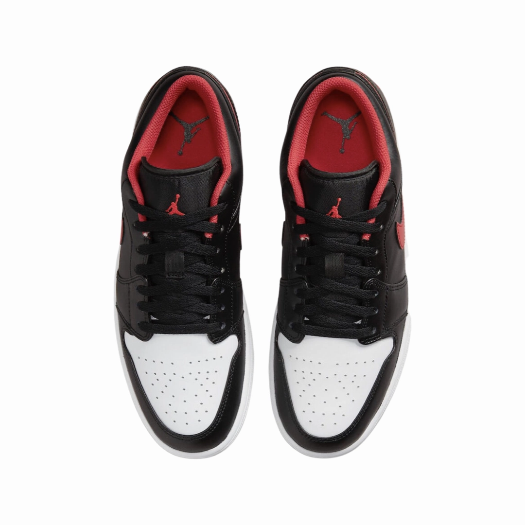 Air Jordan 1 Low White Toe Black Fire Red White Basketball Shoes