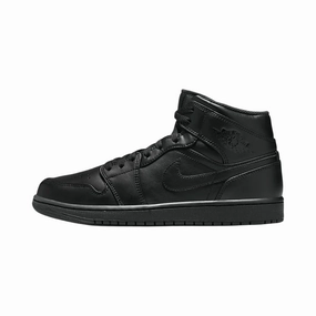 Air Jordan 1 Mid Black Black Black Air Jordan basketball shoes with classic look