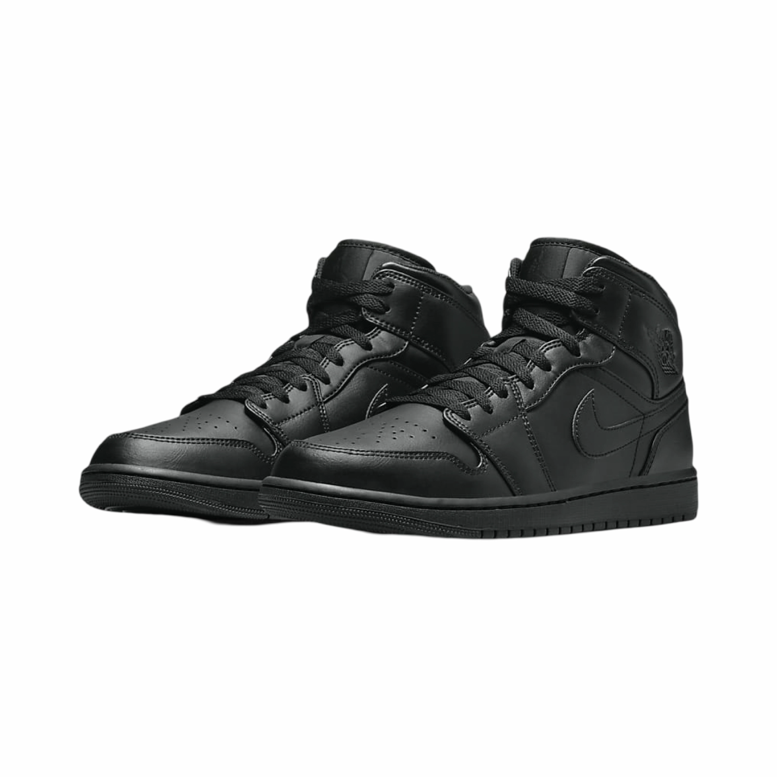 Air Jordan 1 Mid Black Black Black Basketball Shoes