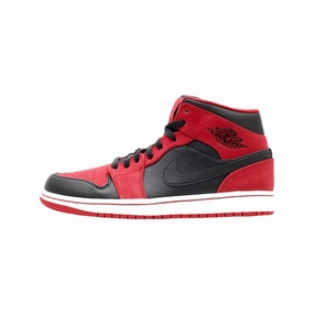 Air Jordan 1 Mid BRED 2013 Black Black Gym Red Air Jordan basketball shoes with classic look