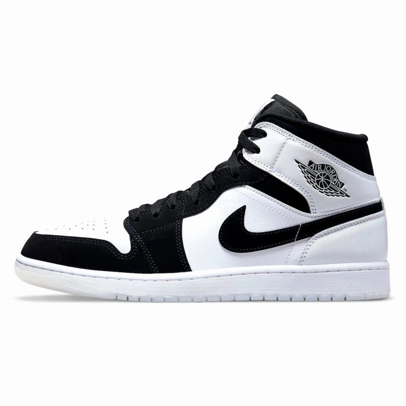 Air Jordan 1 Mid Diamond Black White Air Jordan basketball shoes with classic look