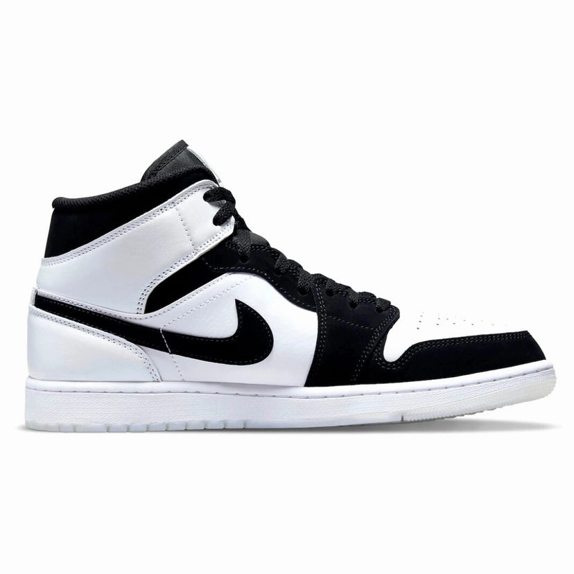 Air Jordan 1 Mid Diamond Black White Basketball Shoes