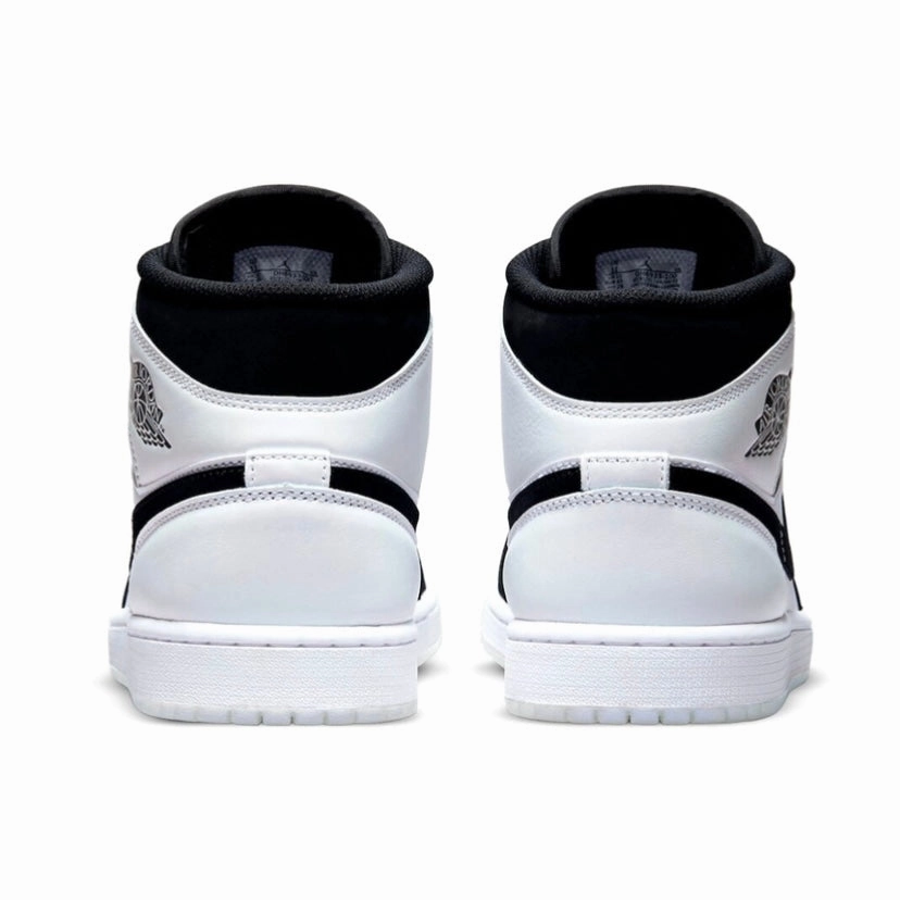 Air Jordan 1 Mid Diamond Black White Basketball Shoes