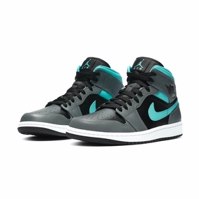 Air Jordan 1 Mid Grey Aqua (GS) Air Jordan retro sneakers for street style