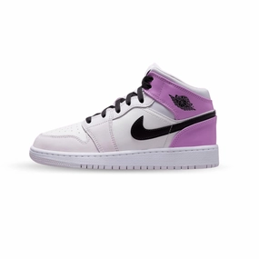 Air Jordan 1 Mid GS Barley Grape White Black Air Jordan basketball shoes with classic look