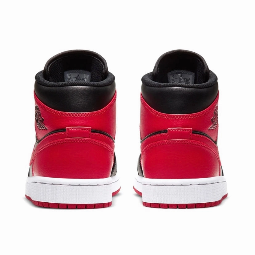 Air Jordan 1 Mid GS Bred Banned Black Gym Red 2020 Basketball Shoes