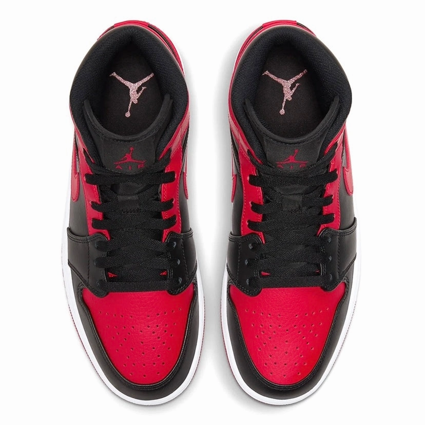 Air Jordan 1 Mid GS Bred Banned Black Gym Red 2020 Basketball Shoes
