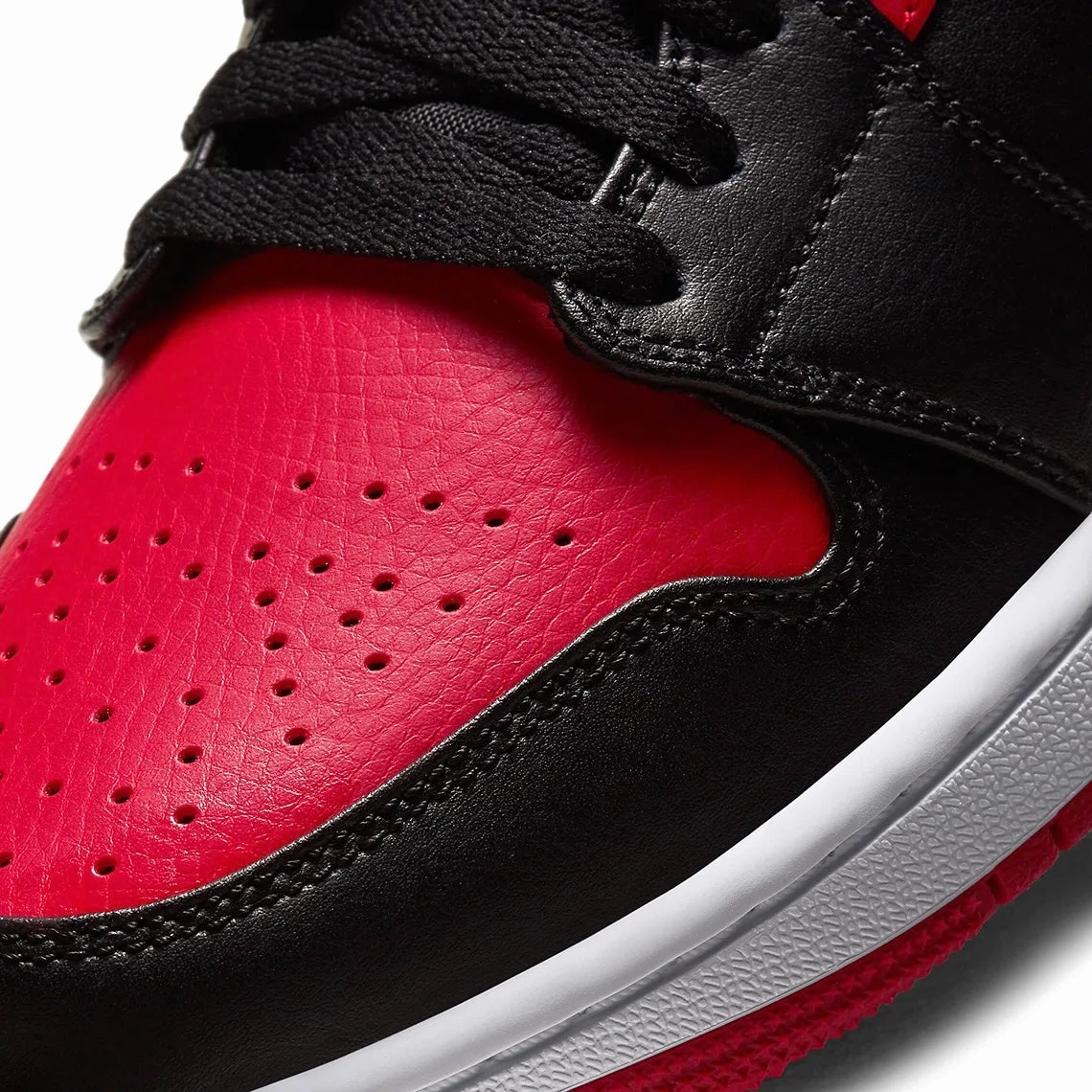 Air Jordan 1 Mid GS Bred Banned Black Gym Red 2020 Basketball Shoes