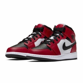 Air Jordan 1 Mid GS Chicago Black Toe Black Gym Red Air Jordan retro sneakers for street style