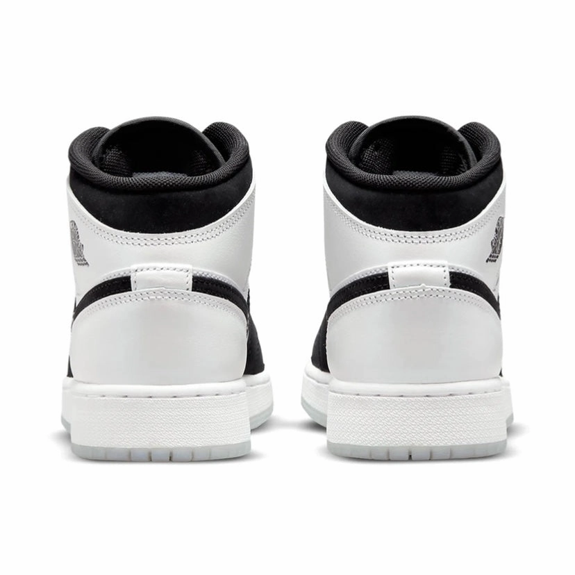 Air Jordan 1 Mid GS Diamond Pearl White Black Basketball Shoes
