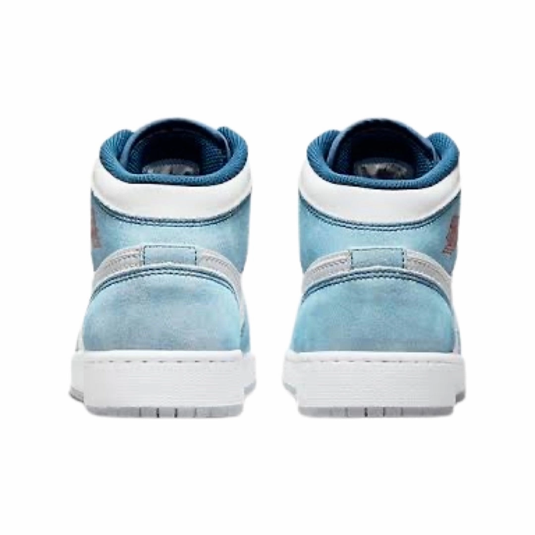 Air Jordan 1 Mid GS French Blue University Red White Basketball Shoes