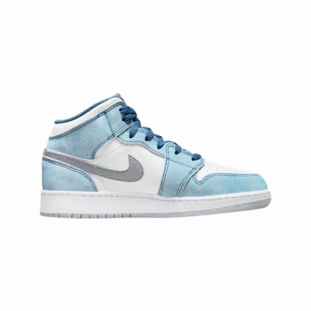 Air Jordan 1 Mid GS French Blue University Red White Basketball Shoes