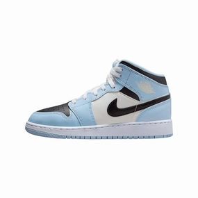 Air Jordan 1 Mid GS Ice Blue Black Sail White Air Jordan basketball shoes with classic look