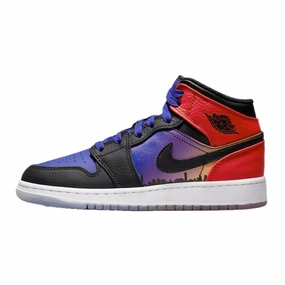 Air Jordan 1 Mid (GS) SS Skyline Concord Black University Red Psychic Purple Peach Cream Total Orange Air Jordan basketball shoes with classic look