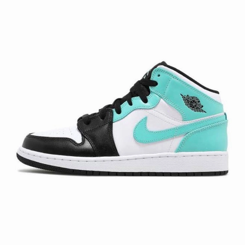 Air Jordan 1 Mid GS White Tropical Twist Black Air Jordan retro sneakers for street style