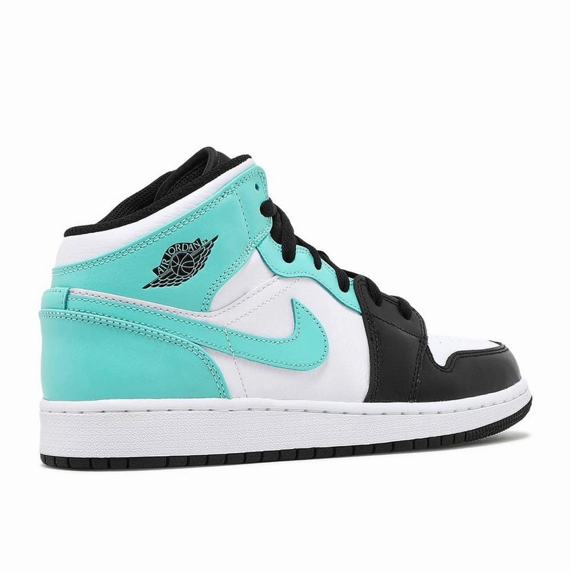 Air Jordan 1 Mid GS White Tropical Twist Black Retro Sneakers
