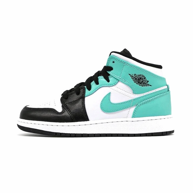 Air Jordan 1 Mid GS White Tropical Twist Black Retro Sneakers