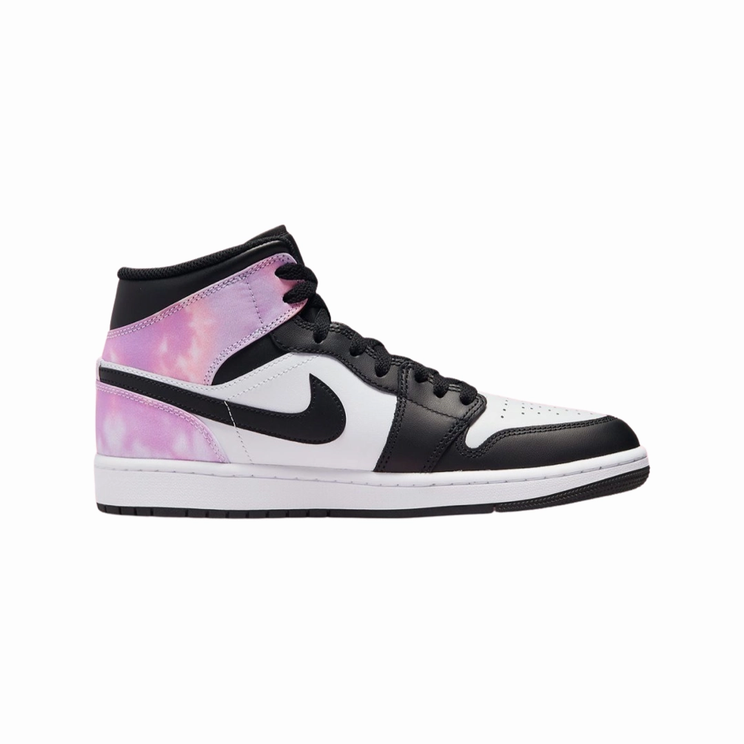 Air Jordan 1 Mid GS Zen Master Tie Dye Bleached Coral White Basketball Shoes
