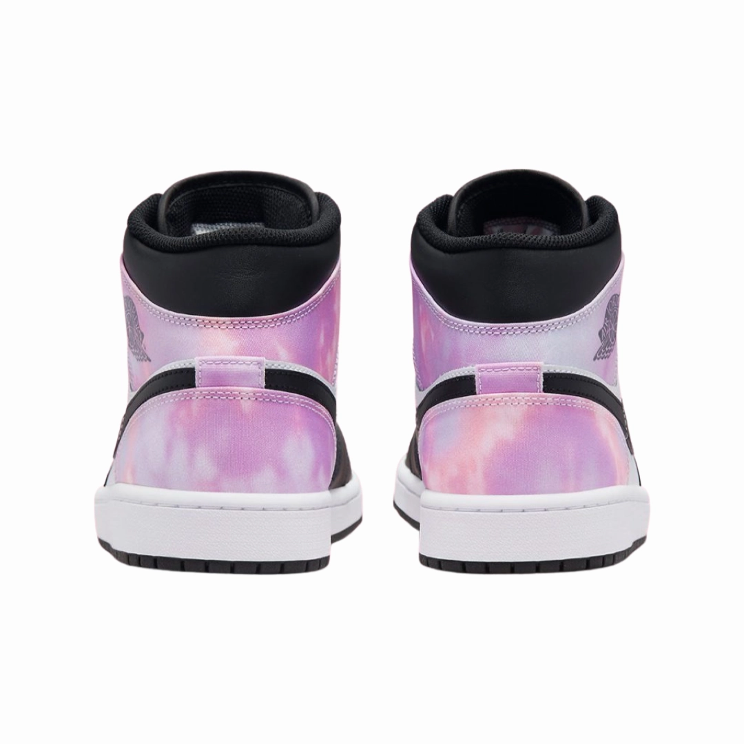Air Jordan 1 Mid GS Zen Master Tie Dye Bleached Coral White Basketball Shoes