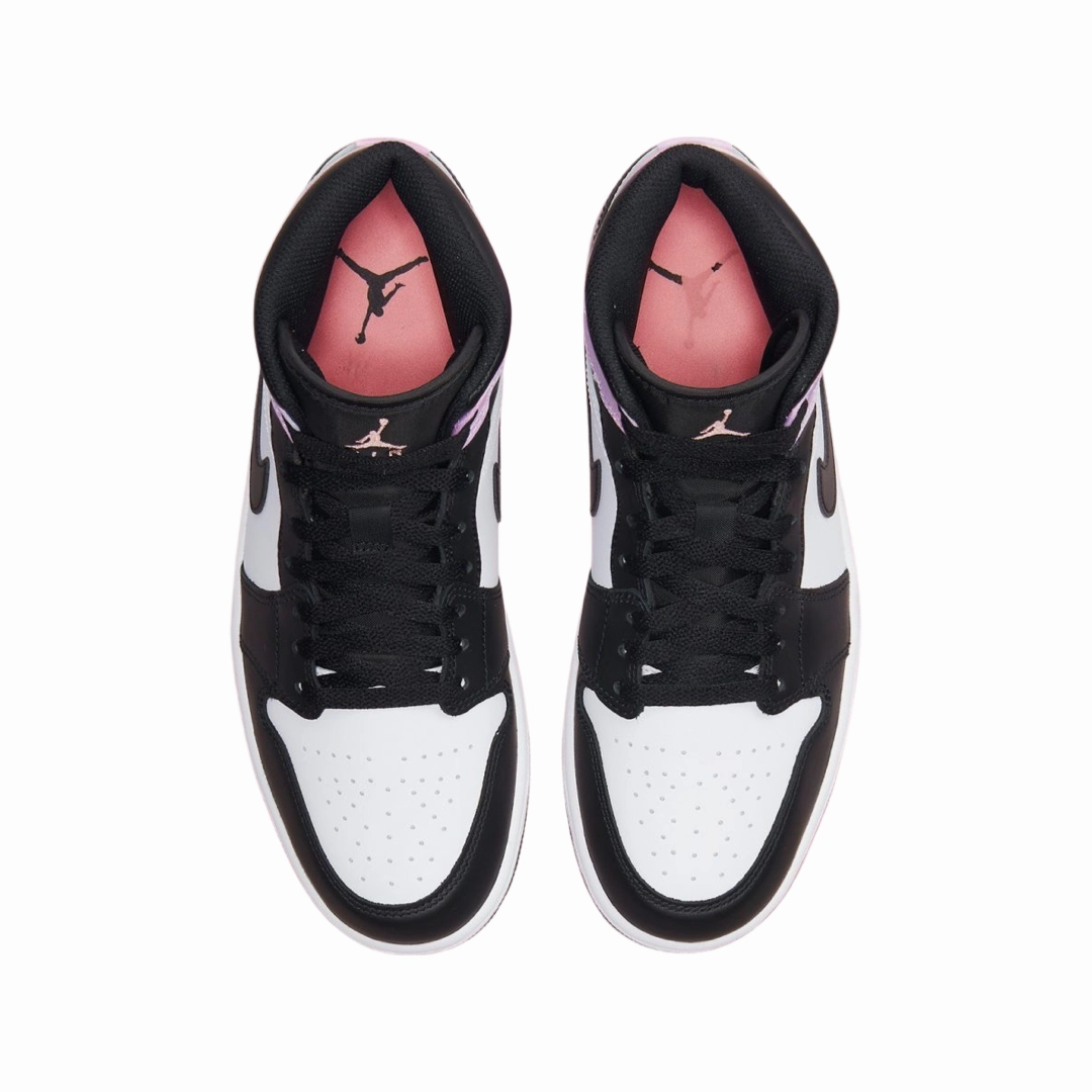 Air Jordan 1 Mid GS Zen Master Tie Dye Bleached Coral White Basketball Shoes